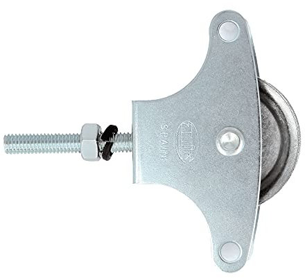 Amig - Carrucola per stendibiancheria | Acciaio | Rullo in metallo da 39 mm | Include vite di fissaggio e guide | Carrucola per stendibiancheria sicura | Carrucola esterna per stendibiancheria.