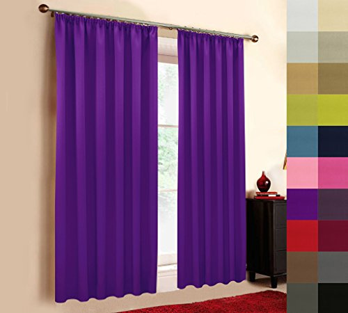 Sun World Hochqualitativer Verdunkelungsvorhang nach Maß, Kräuselband, Schlaufen, Maßanfertigung, Thermovorhang Vorhang nach Maß, Gardinen nach Maß, Lila (150cmcm Höhe x 145cm Breite)