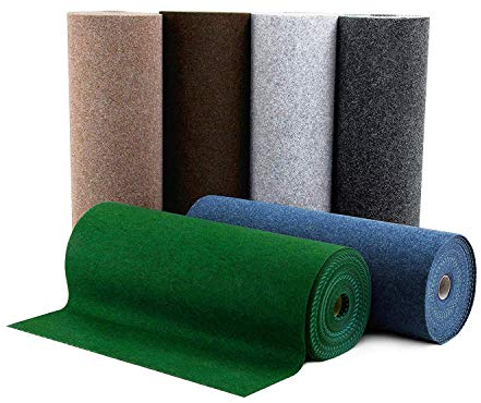 casa pura® Kunstrasen Outdoor mit Noppen | Meterware | wetterfest & schnelltrocknend | Rasenteppich für Terrasse, Balkon und Freizeit (Grau, 133x450 cm)