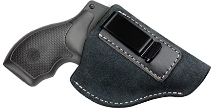 Kosibate IWB Leather Holster, Fits Most J Frame Revolvers - Ruger SP101 LCR/Smith and Wesson Bodyguard/Taurus 50 85 / Charter Arms & Most .38 Special Type Holsters …, black