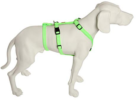 Feltmann No Exit ausbruchsicheres Hundegeschirr für Angsthund, Sicherheitsgeschirr für Pflegehunde, Panikgeschirr, Super Soft, neongrün, Bauchumfang 40-60 cm, 15 mm Bandbreite