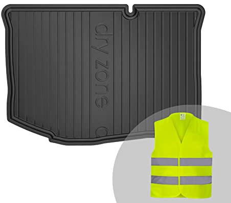 FROGUM DryZone Gummimatte Ganzjährige Praktische Auto Kofferraummatte Kofferraumwanne passend für Ford Fiesta VI 2008-2017 | Hohe Kante | Robust und langlebig