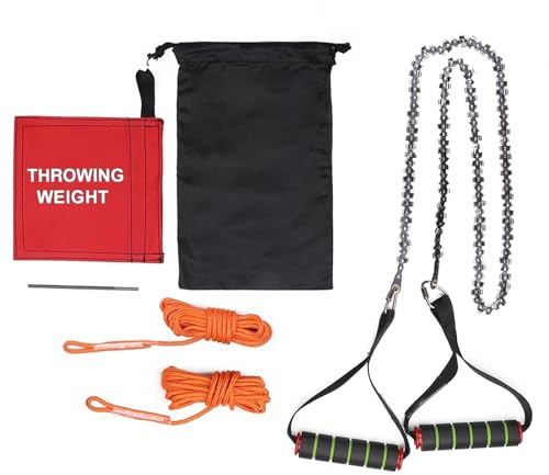 48 inches Portatif Tronçonneuse Scie à Main Scie à chaîne portable Scie Manuelle à Chaîne avec sac de rangement pour jardinage, camping, survie, terrasse, travail