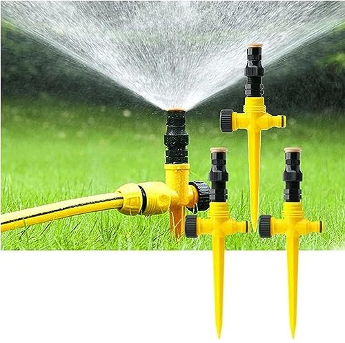 Sistema de riego automático con rotación de 360°, aspersor de césped for jardín, sistema de riego de aspersores de césped y jardín, ajustable a voluntad, aspersor de agua for jardín de césped (3 pieza