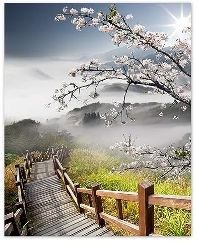H839Z_NS1Q Stickers muraux Motif fleurs de cerisier du Japon 40 x 50 cm