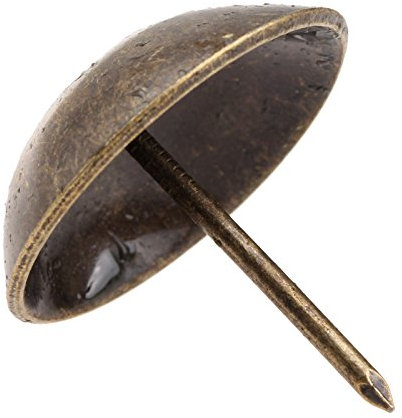 Mgoodoo 10 clavos de tapicería de latón vintage para muebles, uñas de decoración antigua, clavos de bronce, clavos decorativos, tachuelas de pulgar, chinchetas redondas de cabeza grande, 30 x 26 mm