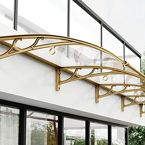 Markisen für Türen Gebogenes Türvordach, Terrassenveranda Außenmarkise Regen- und Schneeschutz Modernes Design Gewölbte Halterung aus Aluminiumlegierung DIY Haushalts-Haustürfenster Regensch
