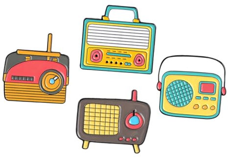 ANDRESLAD 4stücke Brosche Geschenk Für Kleider Elegantes Radio-design Legierungsmaterial Mode-breastpin Bequemer Sitz Leicht Und Tragbar