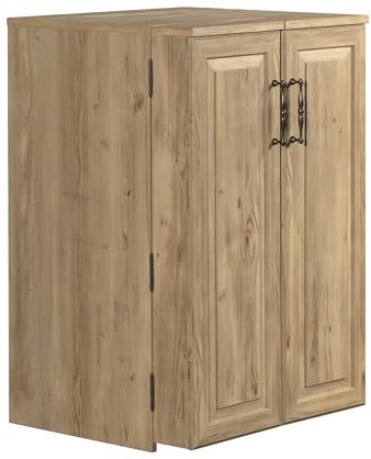 Sauder Craft Works Craft Workstation with Storage, Khaki Pine Finish