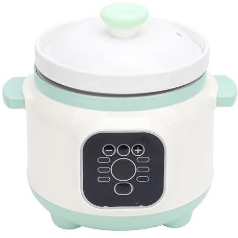 Pentola per Stufato in Ceramica, Pentola per Stufato Elettrica Design Compatto Multifunzionale da 1,8 Litri per Zuppa, Riso, Dessert, Funzione di Prenotazione
