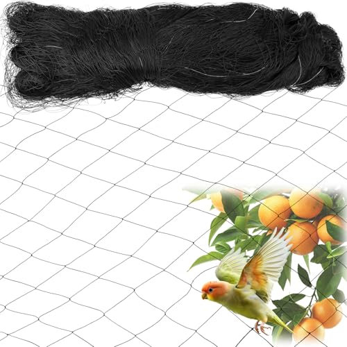 QWORK® Rete protezione uccelli 15 x 15 m, rete anti uccelli, rete in nylon tagliabile con maglie 5x5 cm, rete per piante, per giardino e laghetto