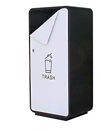 Papelera de Cocina Papelera Creativa de Acero Inoxidable Negra para Exteriores con cenicero Papelera Comercial para Centro Comercial Contenedor de Basura para Calle