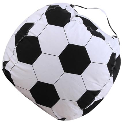 Cabilock Nordic Style Plush Toy Storage Bag Football Bean Bag Fleece Chair Cover Large Capacity for Stuffed Animals Easy to Clean Multifunctional for Boys and Girls Rooms