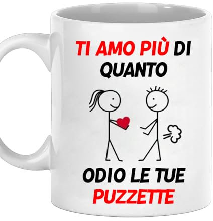 Vulfire Tazza Coppia - Ti Amo Tanto - San Valentino Tazza Per Fidanzati - Idea Regalo Matrimonio, Fidanzati per Anniversario, Compleanno, Natale - Arredo Casa, Cucina (Ceramica - Bianco)