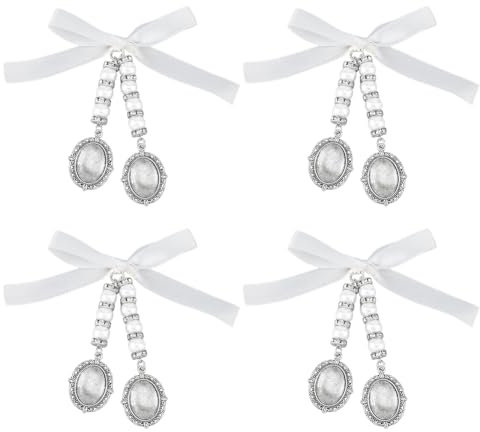 SUPERFINDINGS 4 Stück Hochzeitsstrauß Anhänger Hochzeit Bouquet Foto Charme 75mm Silber Gedenkfoto Anhänger Mit 8 ovalen Glas Cabochons Für Die Dekoration Der Brautparty Jubiläum Party Dekoration