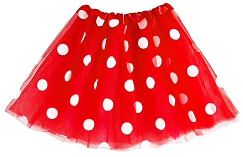 1 Piece Red Polka Dot Skirt, Classic Fashion Princess Skirt, Girls Tutu, Performance Costume Props, Holiday Party Costumes