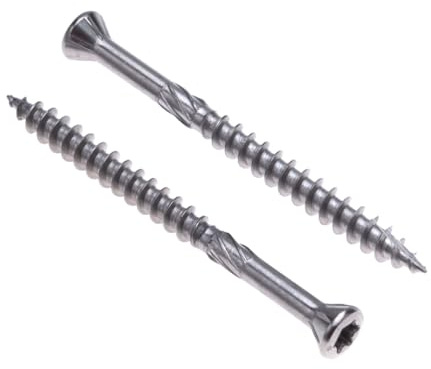 Tornillos para Madera Dura de Acero Inoxidable Torx con Cabeza Avellanada y Punta Autotaladrante, Resistentes al Óxido para Terraza (200 unidades) Tamaño: 4mm x 45mm