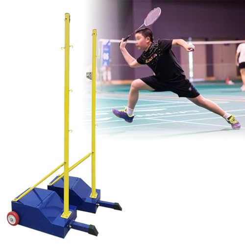 Badminton-Netzständer – tragbares Outdoor-Trainingsgerät mit Rädern, einfach zu installieren, perfekt für Hinterhof, Rasen und Spielplatz