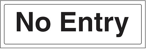 V Safety No Entry 300 x 100 mm - 2mm Rigid Plastic Safety Sign