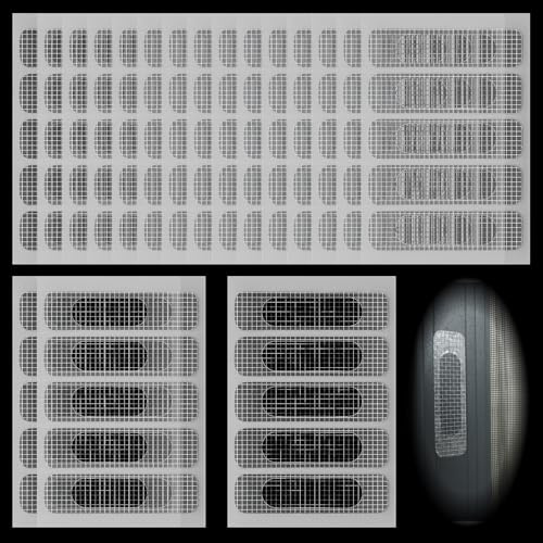 200 piezas Kit de reparación de mosquiteras, malla anti-insectos autoadhesiva, velcro para ventanas y puertas, gris