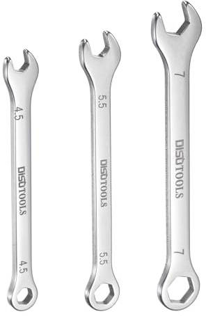 QUARKZMAN Juego De Llaves Combinadas Delgadas 4.5/5.5/7mm Offset De 6 Puntas Y Extremo A 15° Mini Llave Combinada De Acero Inoxidable 30Cr13 Para Reparaciones Automotrices