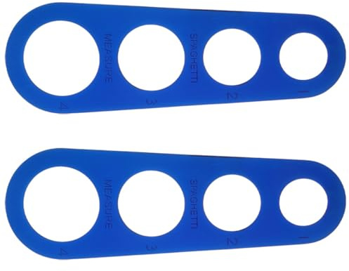 Hoement Lot de 2 Mesureurs à Pâtes en Acier Inoxydable 4 Trous, Outil de Cuisson des Pâtes Précis, Guide de Mesure Spaghetti Compact Cuisine Domestique et Professionnelle, Accessoire