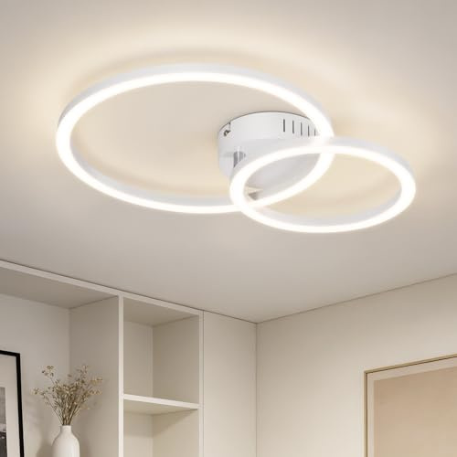 Homefire LED Deckenlampe Wohnzimmer Deckenleuchte 4000K - Weiß Küchenlampe