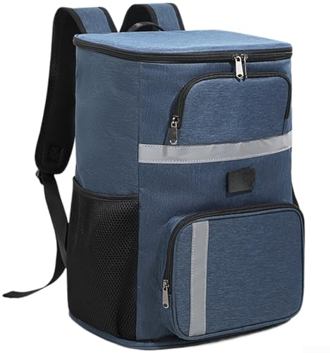 QuivyLivy Insulated Cooler Backpack, Large Capacity Rucksack, Thermal Food Carrier, Camping Lunch Bag, Outdoor Picnic Sack, Hiking Drink Holder, Heavy Duty(Dark Blue)