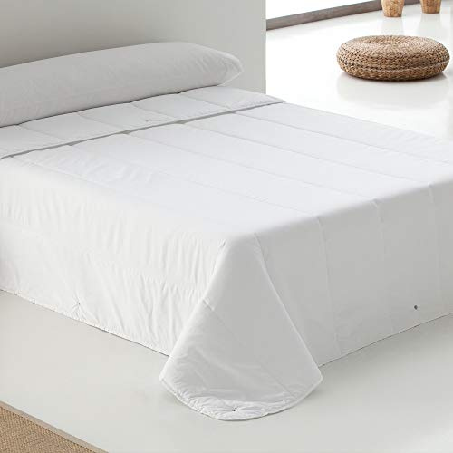 Belnou Edredon Relleno Nordico Tacto Pluma. Blanco Liso. Microfibra y Fibra Hueca. Blando Comodo Ligero. Diseño y Calidad. 4 Estaciones 250 gr. 180x220 cm Cama 100/105 cm