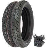 Dunlop D404 Tire Set - Compatible with Honda CM400A/T 79-80 CM400E CM450E - Tires Tubes and Rim Strips