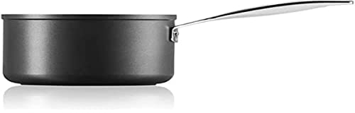 Le Creuset Cazo sin tapa antiadherente endurecido de 18 cm, para todo tipo de placas y hornos, Negro, 51108180010002