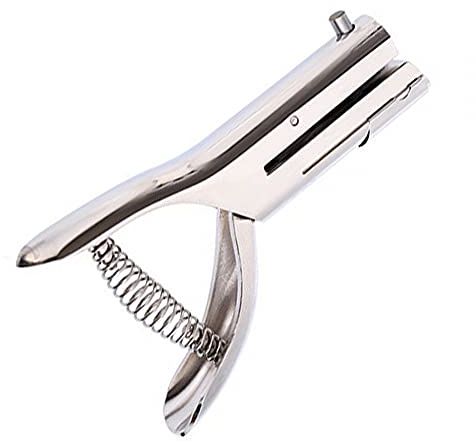 Einlochstanzer, Langstrecken Papier Locher, 3/6/8 mm Silber Einzelloch Locher, Aluminiumlegierung Hochleistungslocher für PVC-Karten ID-Karten Ausweisfotos