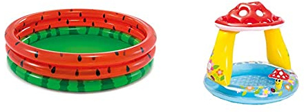 INTEX Piscinette pastèque & Pataugette ombrelle Champignon