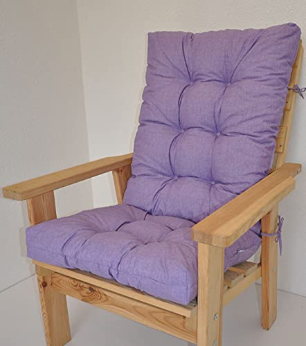 Rattani Polster für Gartenstuhl, Liegestuhl, Schaukelstuhl Sevila, Hochlehner Auflage, Gr. 125 x 55 cm, Colore Viola (violett)