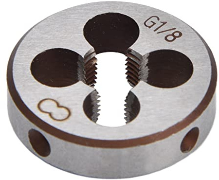 UNC Round Die, Alta Precisione per Filettatura Generale, 30mm, 8mm | Acciaio Lega, 4 Fori Truciolo, Maschiatura Manuale, Utensile Affilato, Taglio Netto
