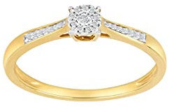JC Trauringe Damenring Solitär-Ring 585 Gelbgold Verlobungsring mit Diamanten Vorsteckring 110 021BR5 (58 (Ø 18,5 mm), 0.04)
