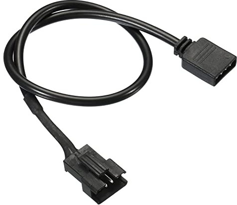 PATIKIL 4 Broche 12V Ordinateur Carte Mère Interface à SM4P Mâle Noir | Extension Câble, 30cm Long, Alimentation Adaptateur Plastique Métal pour RGB Ventilateurs LED Bandes