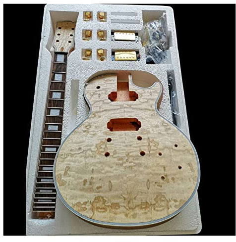 E-Gitarren-Bausatz Blume Esche Weide Rote Birne Produktionsmaterial Zubehör Furnier Pfirsichkern Massivholzkorpus E-Gitarre Körper (Color : 4)