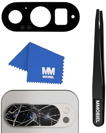 MMOBIEL Back Rear Camera Glass Lens Replacement Compatible with Google Pixel 9 Pro - Pre-Installed Adhesive, Tweezer and Cloth