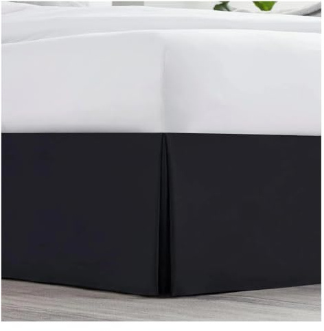 Cmis Kbei Cache-sommier plissé sur mesure en tissu résistant au rétrécissement et à la décoloration - 35,6 cm de hauteur (sans plate-forme) (noir, 160 x 200 x 35 cm)