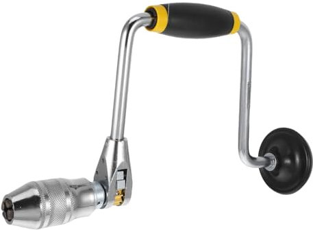 Ciieeo Taladro Manual De Manivela 12 Pulgadas Con 4 Mordazas De Acero y Mango Antideslizante, Herramienta Para Trabajar Madera y Paredes, Portátil Para Carpintería y Bricolaje