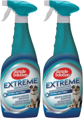 Simple Solution Eliminador de olores y Manchas para Perros, 750 ml (Paquete de 2)
