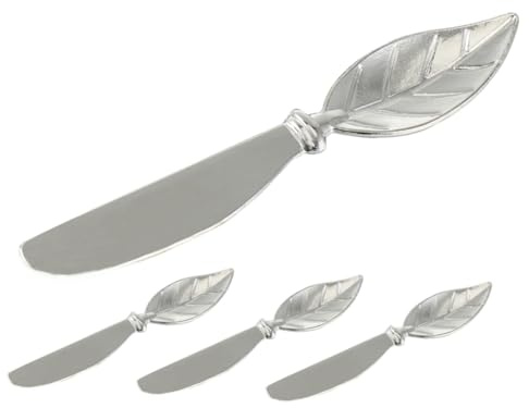 OKUMEYR 4pièces Lot De Couteaux à Beurre Forme Pour Tartiner Fromage De Charcuterie Et Condiments