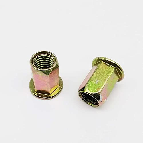 Metall-Blindnietmuttern, Einpressmuttern, Nietmuttern aus Kohlenstoffstahl, mehrere Kopfausführungen, M4–M12(Full Hex Head,20pcs M4)