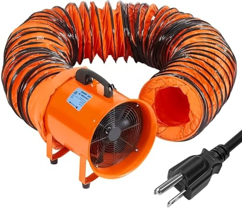 Garvee 16 in 2 Speed Utility Blower Exhaust Fan with 32.8 ft Duct, 3500 CFM Heavy Duty Industrial Blower Ventilation Fan, High Velocity Low Noise Extraction for Ventilating Workshops, Confined Space