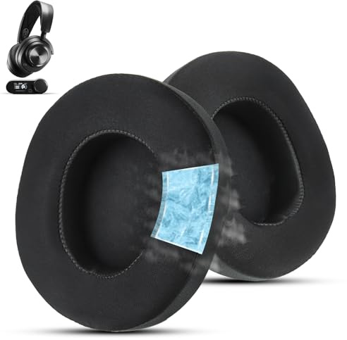 Wzsipod Cooling-Gel-Ersatz-Ohrpolster für Steelseries Arctis Nova Pro Wireless/Arctis Nova Elite Kopfhörer (nicht für andere Modelle geeignet), verdickt und bequem, Schwarz