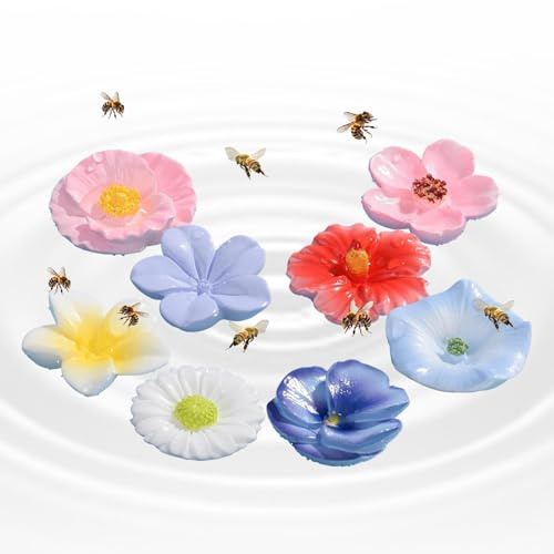Estación de alimentación para abejas 8 piezas Bebedero al aire libre para | Dispensador de agua flotante de abejas para jardín al aire libre terraza césped, baño de aves patio trasero patio