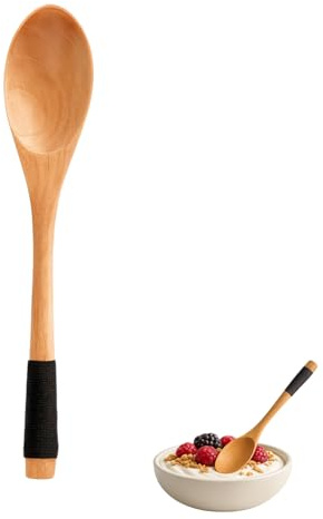 JapanBargain 2685, Wooden Dinner Spoons for Yogurt Snack Ice Cream, 7-3/4 inch