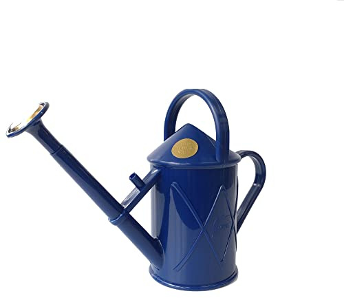 Indoor Plastic Watering Can | The HAWS The Bartley Burbler - Two Pint | Pot Waterer | Fine Spray Rose - Blue