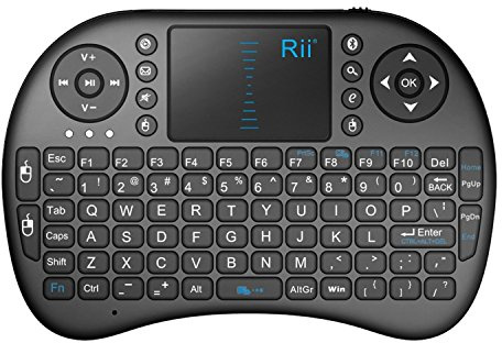 Rii i8 Mini Bluetooth Keyboard with Touchpad＆QWERTY Keyboard, Portable Wireless Keyboard with Remote Control for Smartphones /laptop/PC/Tablets/ Windows/Mac/ TV/Xbox/PS3/Raspberry Pi .Black